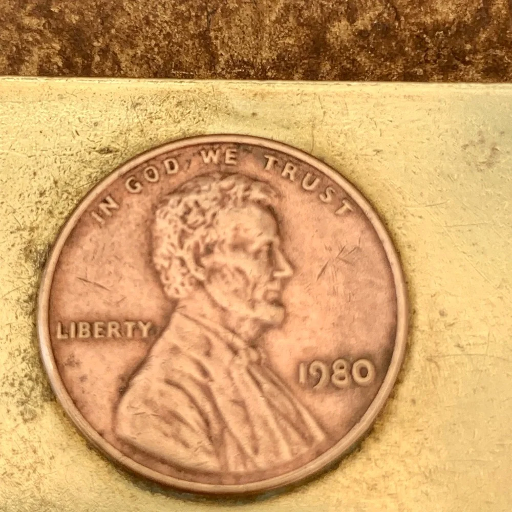 1980 penny handshake money clip men jewelry